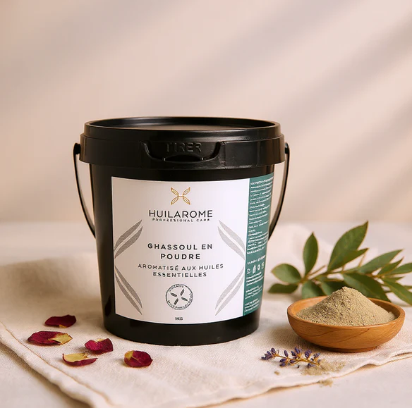 Ghassoul Poudre Purifiante Aromatisé Huiles Essentielles – Masque Cheveux & Peau Bio 1kg
