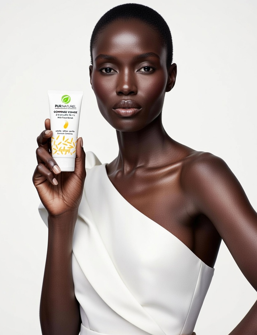 Gommage Visage Doux à la Poudre de Riz Bio – Éclat Coréen-Wolof 100g